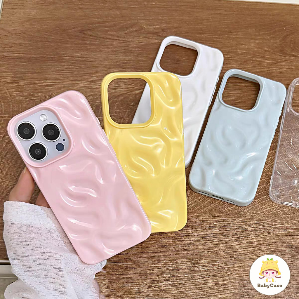 เคสไอโฟน iPhone 16 15 14 13 12 11 Pro Max Plus 7 8 XR X XS XS Max คิ้วฮิต พรีเมี่ยม ลายผิวหยักสีพาสเทล คุณภาพดี ทนทาน