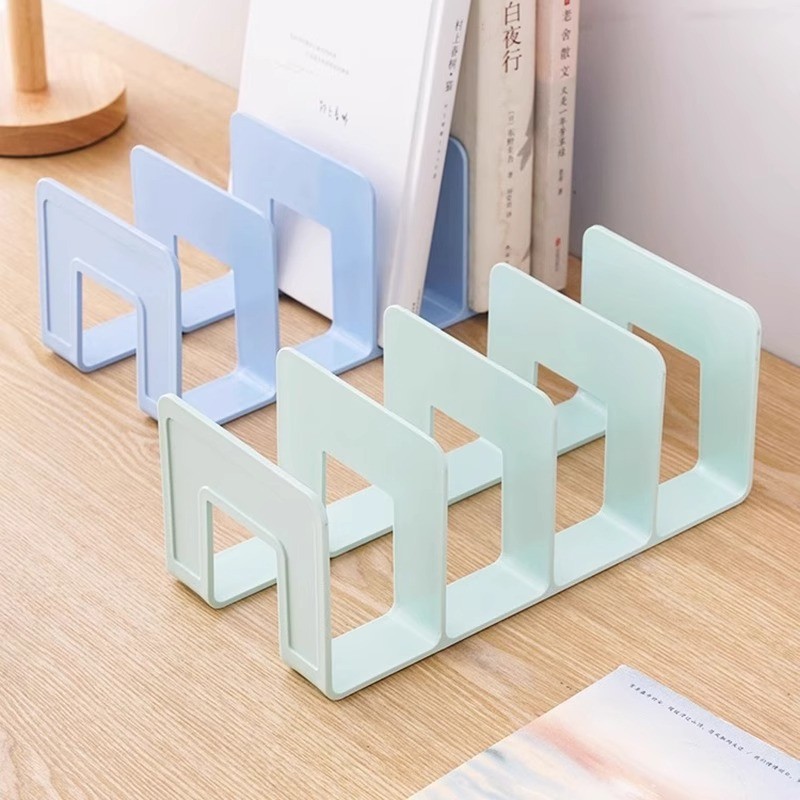 Book Stand Shelf Desktop Book Storage Handy Tool Separator Book Desk Shelf Transparent Acry Bookend 