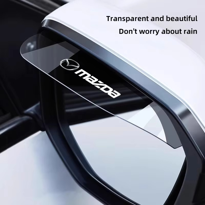 2 ชิ้นสําหรับ Mazda 2 6 3 CX5 CX80 CX70 CX90 MX30 CX60 CX50 CX30 BT50 e-TPV CX3 CX8 กระจกมองหลังรถยนต์ Rain Eyebrow Rain Rain Rain Rain Shield
