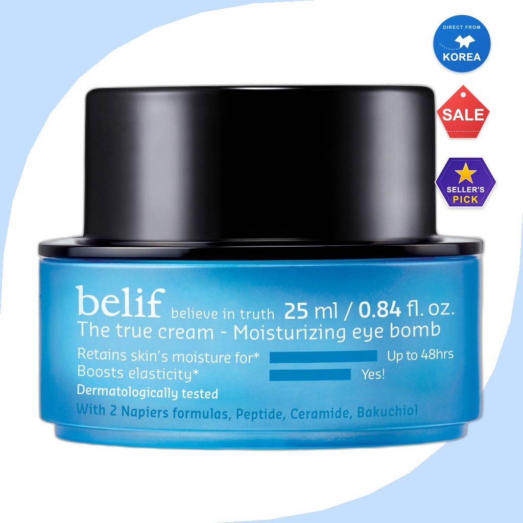 [belif] The True Cream - Moisturizing Eye Bomb, 25ml, 1 ชิ้น / ครีมบํารุงรอบดวงตาเกาหลี / สูตรให้ควา