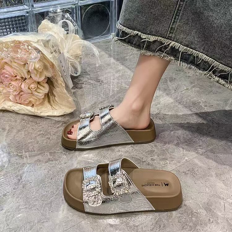 2026 Birkenstock Strap Diamond Sandals เพิ่มความสูง 4 ซม. รองเท้าแตะ Y264167