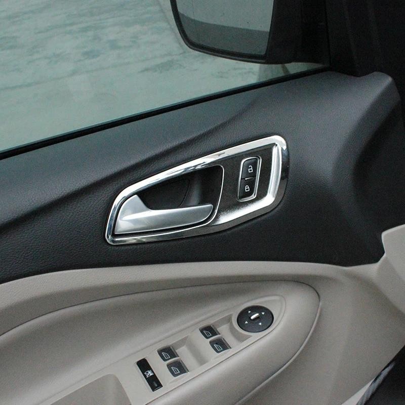 My Good รถ ABS Chrome ภายใน Trim มือจับประตูด้านในตกแต่งสติกเกอร์ Trim สําหรับ ford Kuga Escape 2013