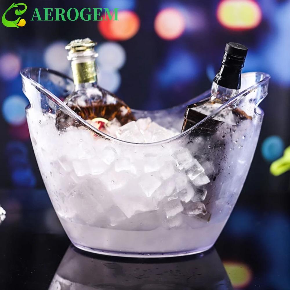 AEROGEM ถังน้ําแข็งโปร่งใส, Anti-fall อะคริลิค Chilling Bucket,แบบพกพา 4/8/12Lขนาดใหญ่ความจุขวดทอง I