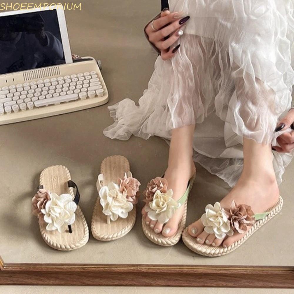 รองเท้าแตะดอกไม้ 3D Y2K สำหรับผู้หญิง | Style casual non-slip | เหมาะสำหรับวันหยุดพักผ่อนชายหาด