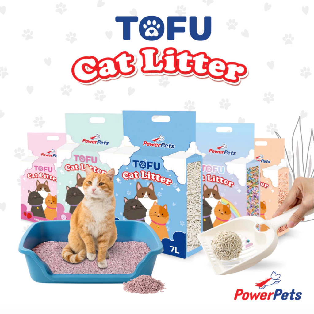ทรายแมว ทรายเต้าหู้ PowerPets ขนาด 7 ลิตร ดีต่อสิ่งแวดล้อม ดับกลิ่น จับตัวเป็นก้อนเร็ว ปราศจากฝุ่น มีหลายกลิ่นให้เลือก