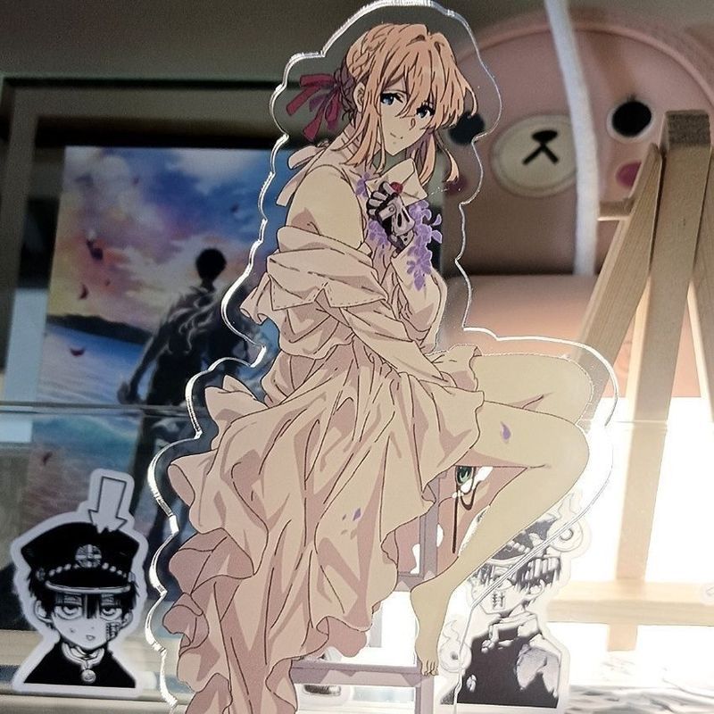 Violet Evergarden/Violet/Violet Evergarden สินค้าสีม่วงเครื่องประดับอะคริลิคสองด้าน/rowo