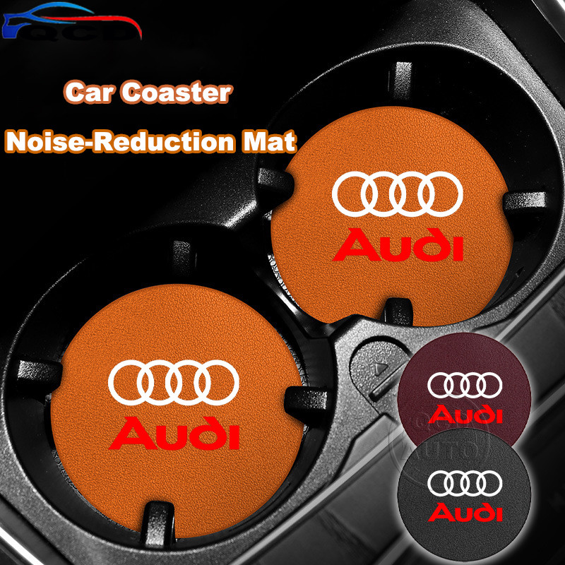 Audi หนังรถ กันลื่นลดเสียงรบกวนน้ำถ้วยเสื่อ อุปกรณ์ตกแต่งภายในรถ สําหรับ A3 8l 8Y A1 Q5 TT mk2 A5 A4