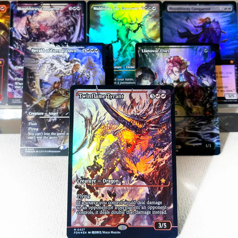 FDNDFTTDMFOIL6/002Tcgproxymagicalcards Double Flame Tyrant Double Flame Tyrant ปลอมและชายแดนดาบ Shin