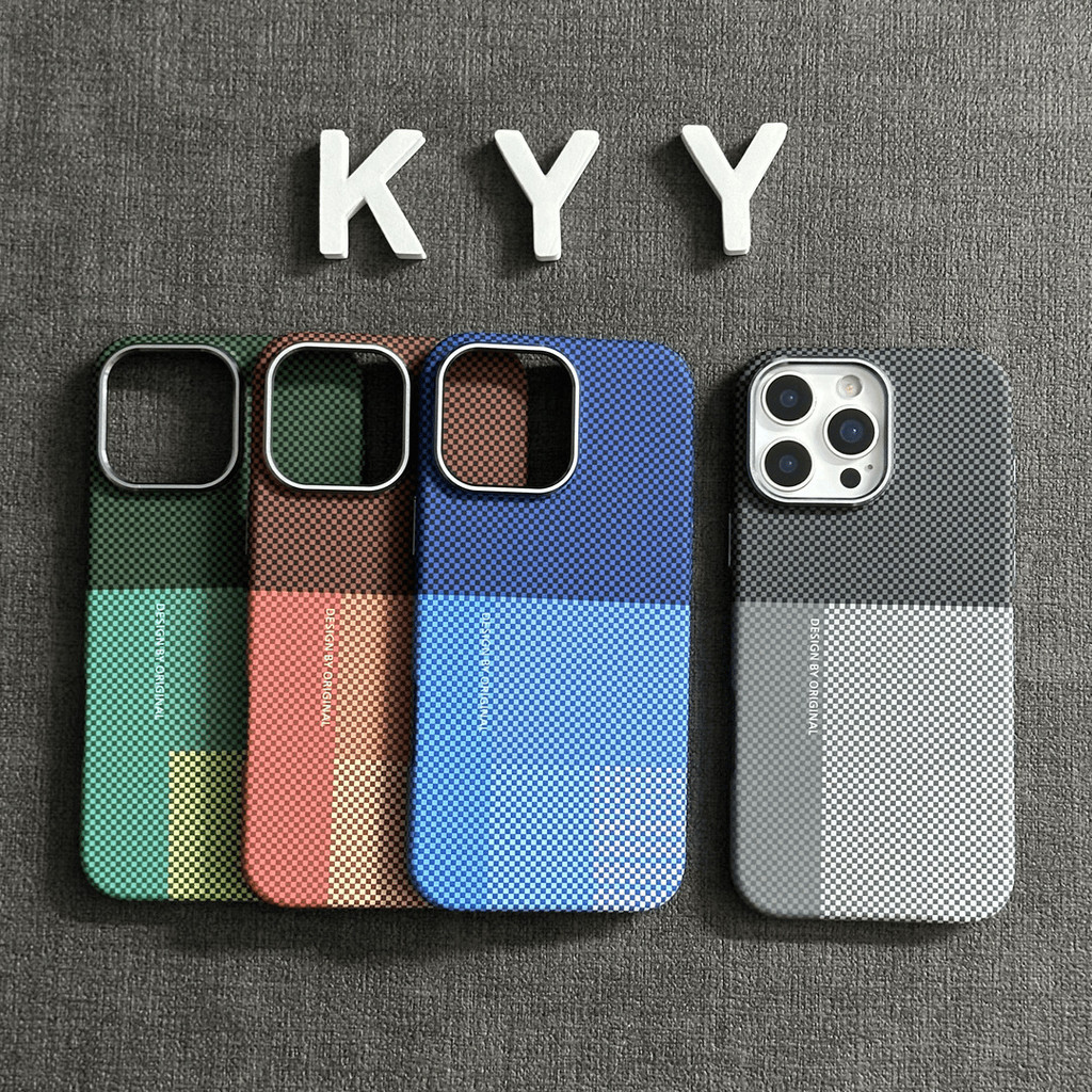 Kevlar Magnetic Case คาร์บอนไฟเบอร์กันกระแทกกรอบโลหะเคสโทรศัพท์สําหรับ iPhone 17 Pro 16 Promax 15 14 17Promax 17Pro 16Pro 15Promax 14Promax 14Pro 16Pro