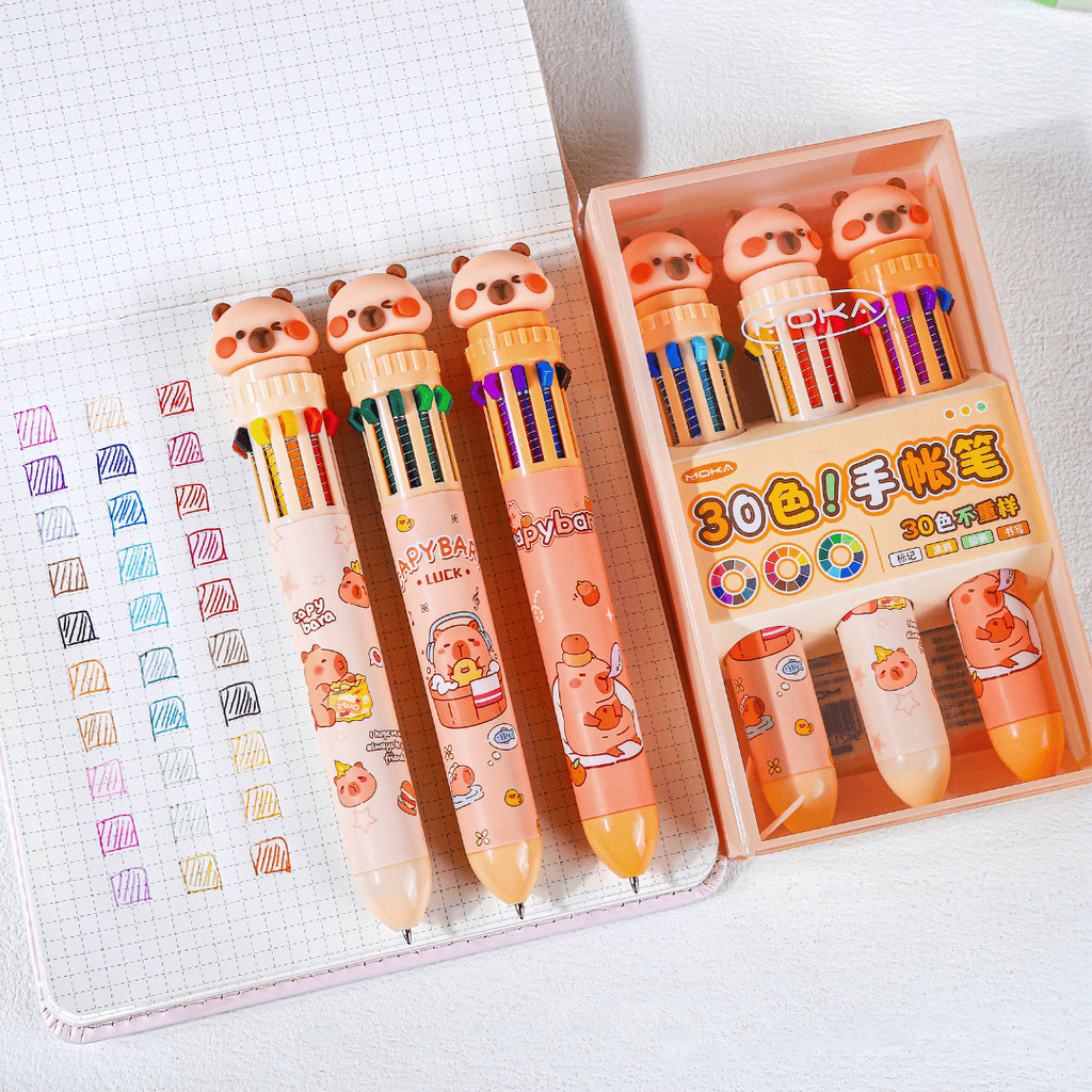 VIRAL MECHANICAL PENS 1 ชุดเนื้อหา 3 ชิ้น 30 DIFFERENT INK COLORS LITTLE PONY CARTOON CHARACTERS 3D 