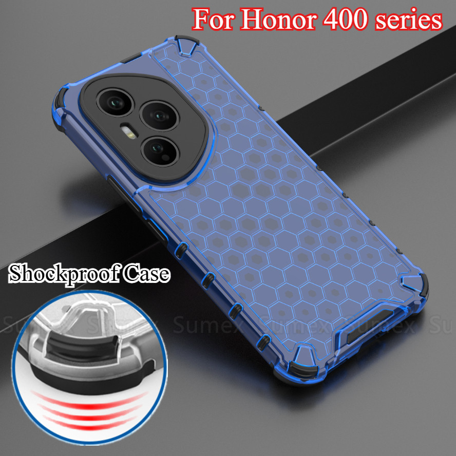 กันกระแทกถุงลมนิรภัยเคสโทรศัพท์สําหรับ Honor 400 Pro Honor400 Lite 5G รูปแบบรังผึ้งปลอกแฟชั่นโปร่งใส