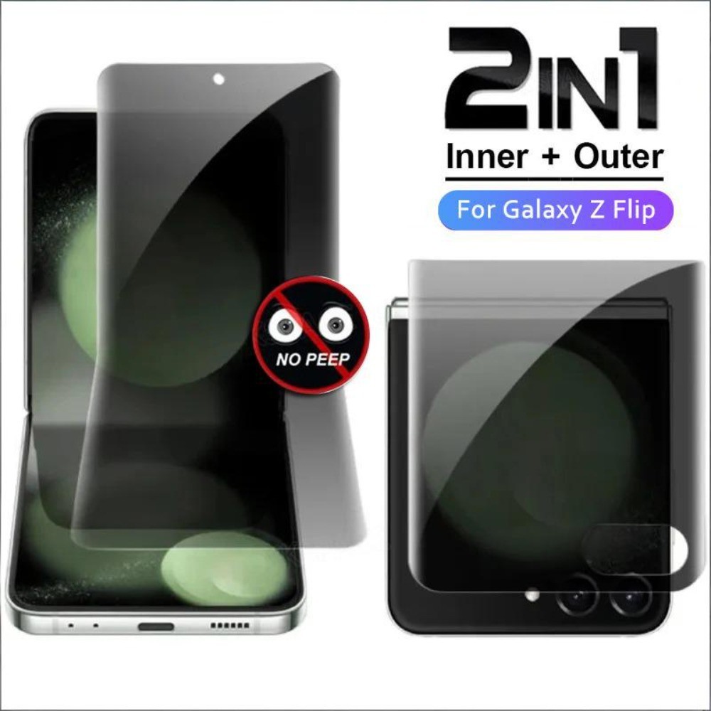 ฟิล์มกันรอยหน้าจอ เต็มจอ กันแอบมอง สําหรับ Samsung Galaxy Z Flip 8 7 6 5 4 3