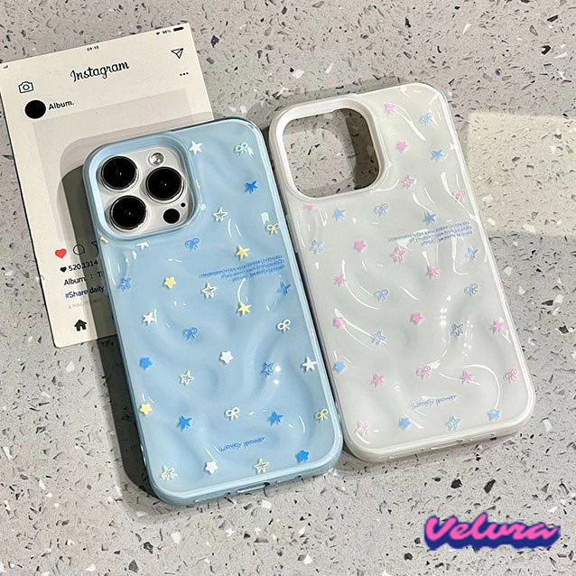 เคสไอโฟน17 โรแมนติกดาวโบว์ผูกนุ่ม สำหรับ IPhone 16 15 11 14 12 13 Pro Max 16 14 8 7 6 15 Plus 13 16 14 12 15 Pro XS XR