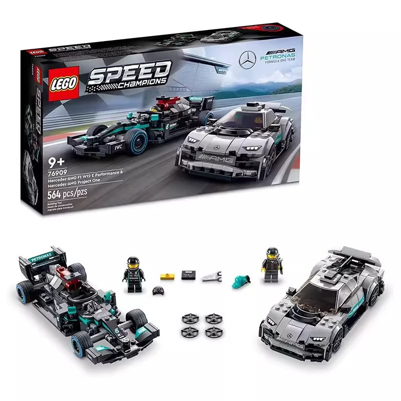Lego 76909 รถสปอร์ต Mercedes-Benz รถแข่งซุปเปอร์ ของขวัญของเล่นบล็อกตัวต่อเพื่อการศึกษา