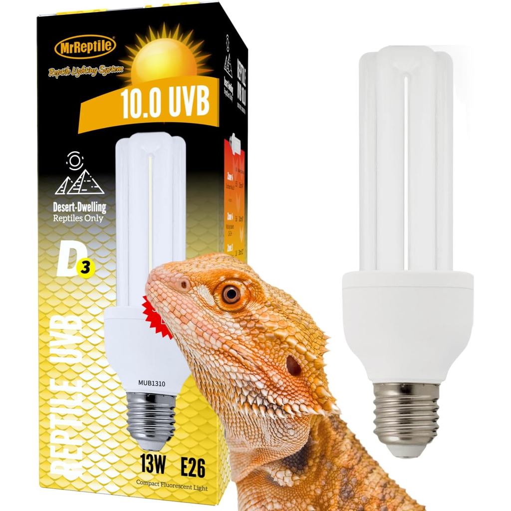 MRREPILE UVB สัตว์เลื้อยคลาน, 13W 10.0 UVB หลอดไฟสําหรับสัตว์เลื้อยคลาน, ไฟสัตว์เลื้อยคลาน UVA UVB, 