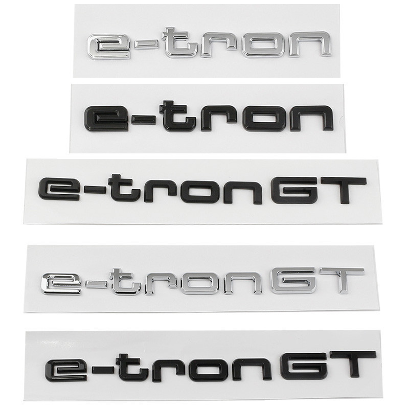 3D ABS e tron e-tron GT ตัวอักษรโลโก้รถ Badge Emblem Decal สติกเกอร์สําหรับ Audi ไฟฟ้า Q2 Q5 Q7 Q8 5