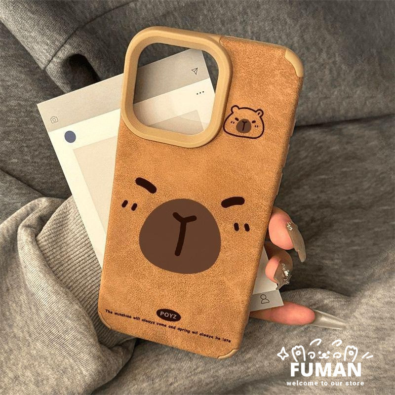 น่ารัก Capybara สีน้ําตาล Suede เคสโทรศัพท์สําหรับ OPPO ค้นหา X9 X8S X8 Pro Ultra Reno 15 14 13 11 9 6 Pro 5G Maillard สไตล์ปลอกหนังกันกระแทกปกอ่อน ราคา ถูกที่สุด ดีลบีเคเค
