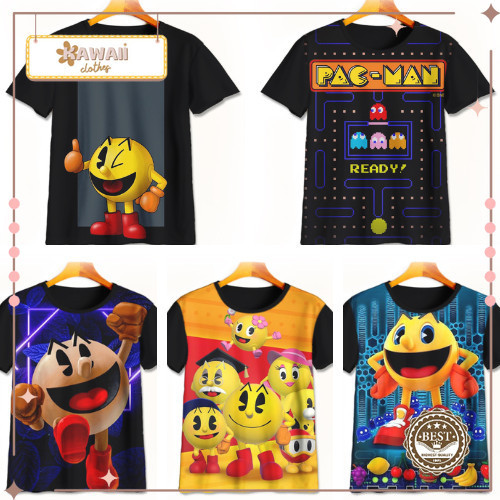เสื้อยืด 3D Pacman เท่ๆ | เสื้อยืดเกม Pacman | Pacman เสื้อผ้าสําหรับเด็กอายุ 1-12 ปี - Kawaii.cloth