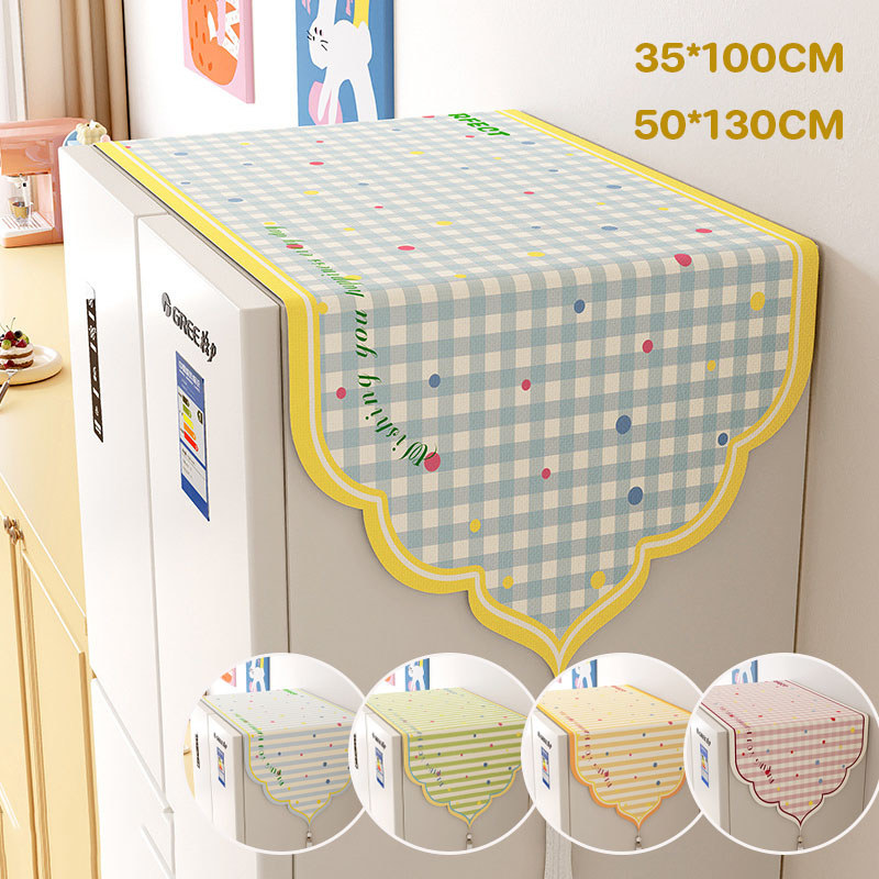 ผ้าคลุมตู้เย็น เครื่องซักผ้า 50x130 ซม กันลื่นปลอดภัย กันฝุ่นและคราบน้ำ วัสดุทนทาน ซักเครื่องได้