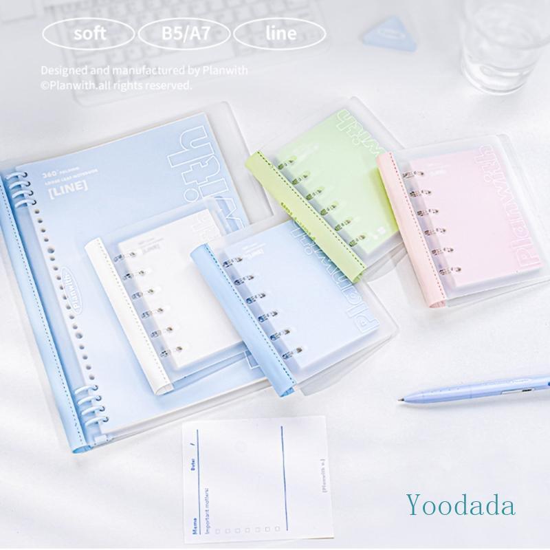 Yoo Smooth Writing Paper Rings Bound Journal Planner A7 Notebook สําหรับ Notes