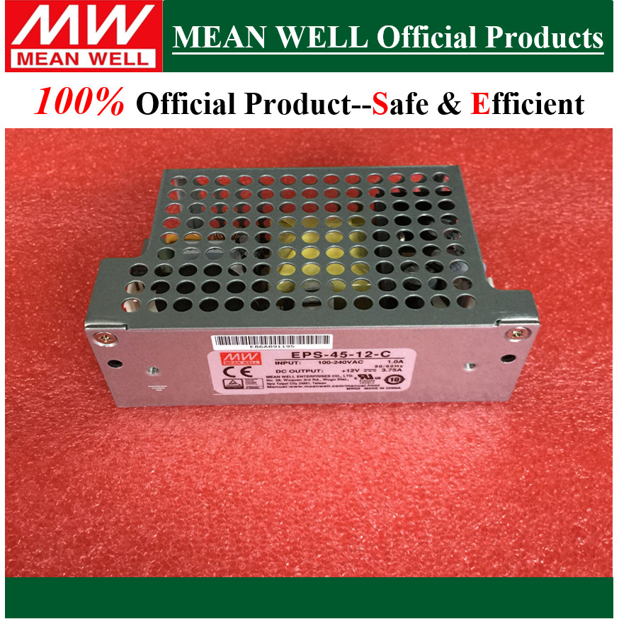 Original Mean Well 45W แหล่งจ่ายไฟ EPS-45-3.3-C EPS-45-5-C EPS-45-7.5-C EPS-45-12-C EPS-45-15-C EPS-