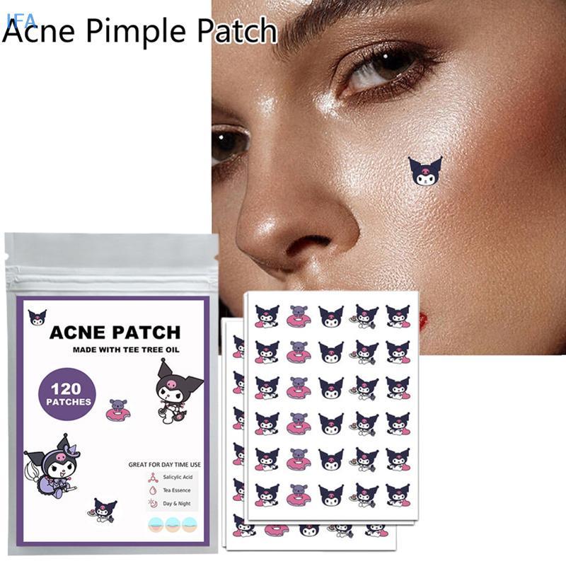 IFA 120 ชิ้น/เซ็ต Kuromi Pimple Patch สิวที่มีสีสันที่มองไม่เห็น Skin Care สติกเกอร์คอนซีลเลอร์ Face