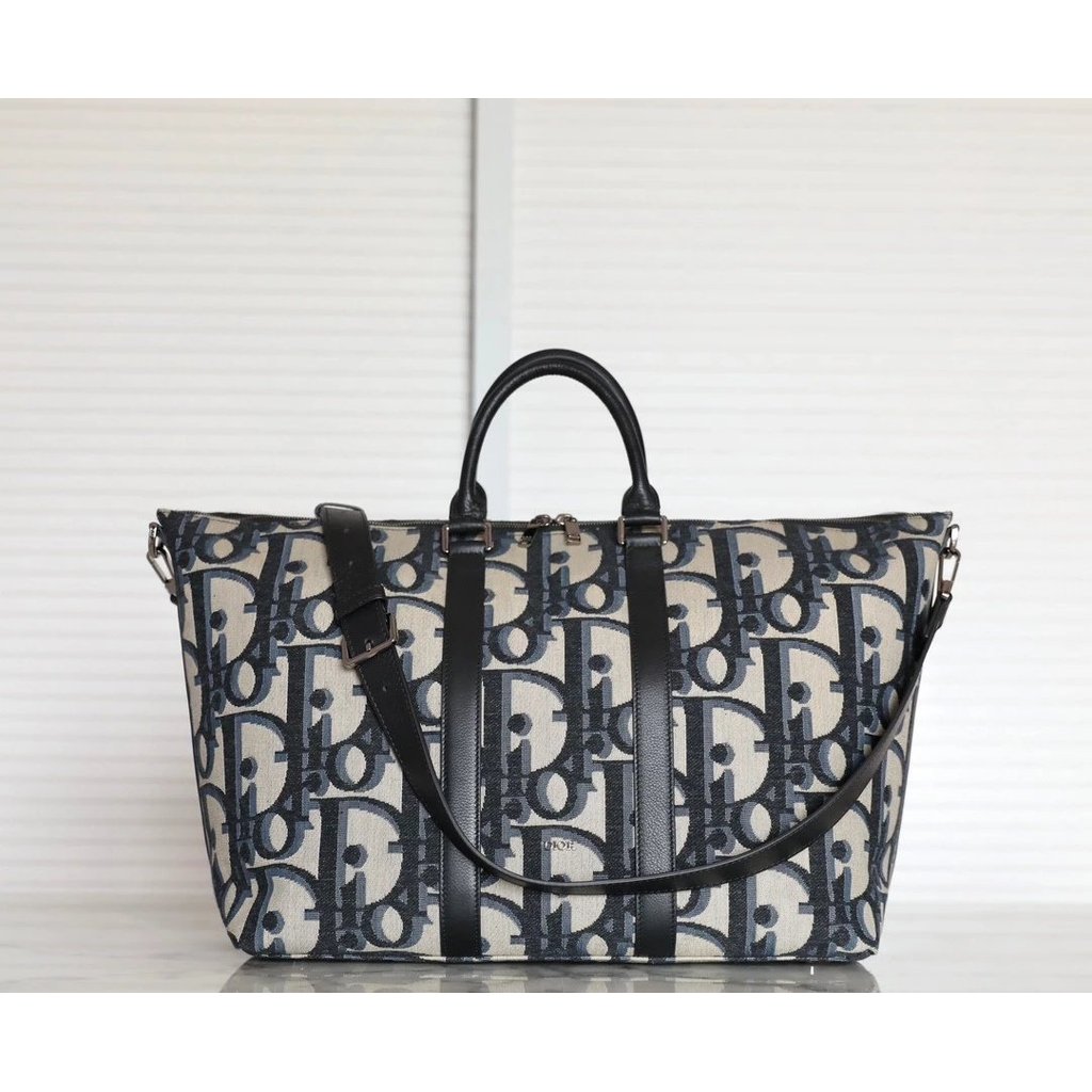Dior ผ้าคุณภาพสูง, สินค้าใหม่ผู้เข้าพัก 40 กระเป๋าเดินทาง, ผ้าโลโก้ขนาดใหญ่, ขนาดใหญ่-ความจุไหล่เดีย