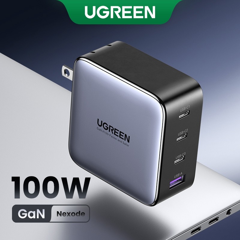 Ugreen ที่ชาร์จ 100W GaN 4 พอร์ต สําหรับโทรศัพท์มือถือ แล็ปท็อป แท็บเล็ต MacBook iPad pro iPad Air 5
