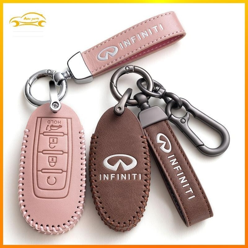 Infiniti Infiniti QX50 ฝาครอบกุญแจหนังแท้ q30 fx35 Q50L QX70 Q70L QX60 กุญแจรถซองหนังหัวเข็มขัด