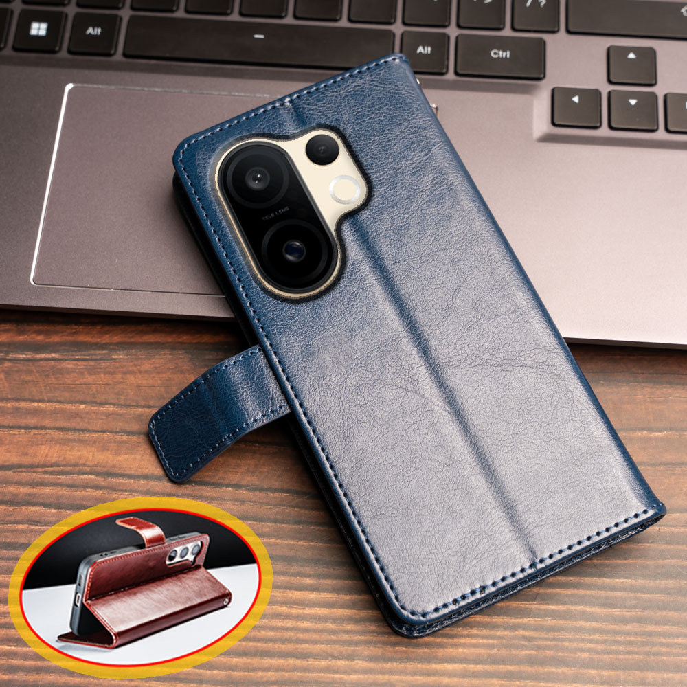Flip Wallet Leather Phone Case for Vivo X200 FE V2503 Kickstand Card Holders Cover