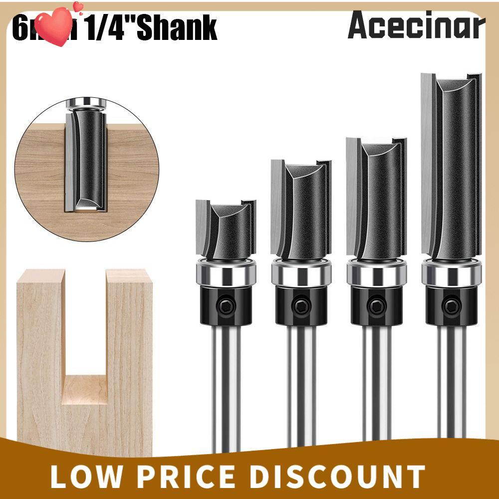 ACECINAR Router Bit, 6 มม.1/4 "Shank Bearing Line Cutter, Straight Copy Trimming Cutter