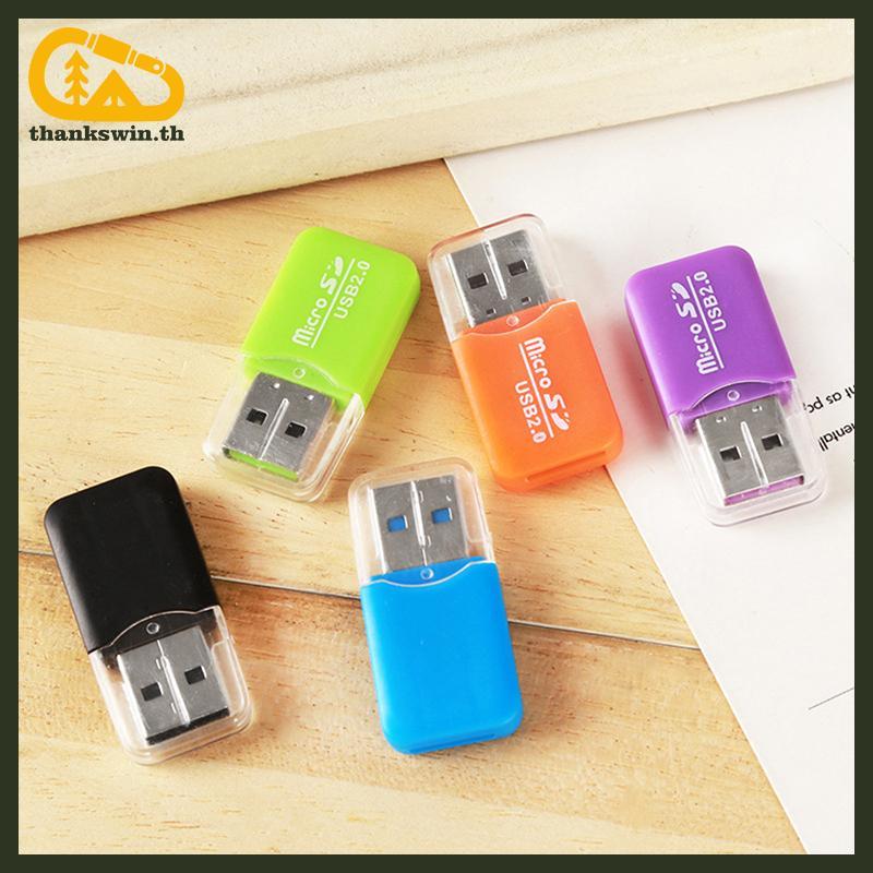 Thankswin ใหม่ Mini Memory Card Reader USB 2.0 อินเทอร์เฟซ Micro SD TF แฟลชแบบพกพาอะแดปเตอร์คุณภาพสู