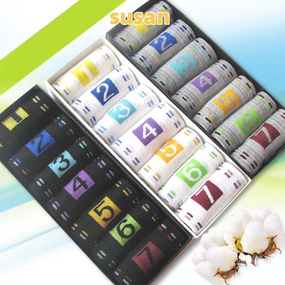 SUSAN 7 คู่ Week Socks Lot Fashion Comfy Crew