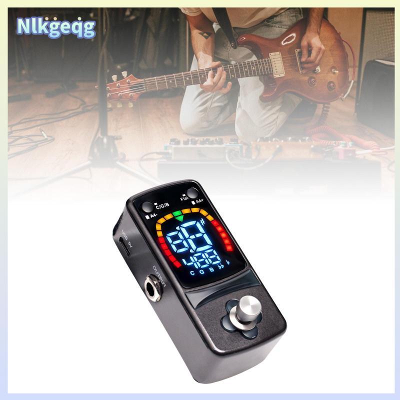 [nlkgeqg] Chromatic Mini Guitar Tuner Pedal Zinc Alloy Pitch Indicator กีตาร์ไฟฟ้าอุปกรณ์เสริมสําหรั