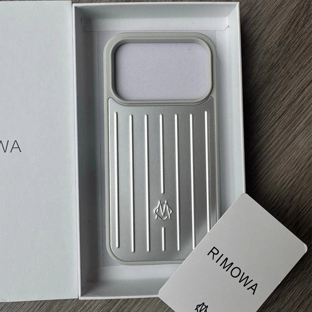 RIMOWA Case For iPhone 17 Pro Max Silver Aluminum Cover Phone Case