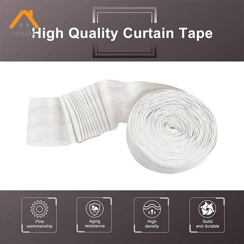 ZN 10 เมตร/10.9Yards จีบผ้าม่าน Header เทปที่ถอดออกได้ผ้าม่าน Header เทปสําหรับผ้าม่านผ้าม่านหน้าต่า