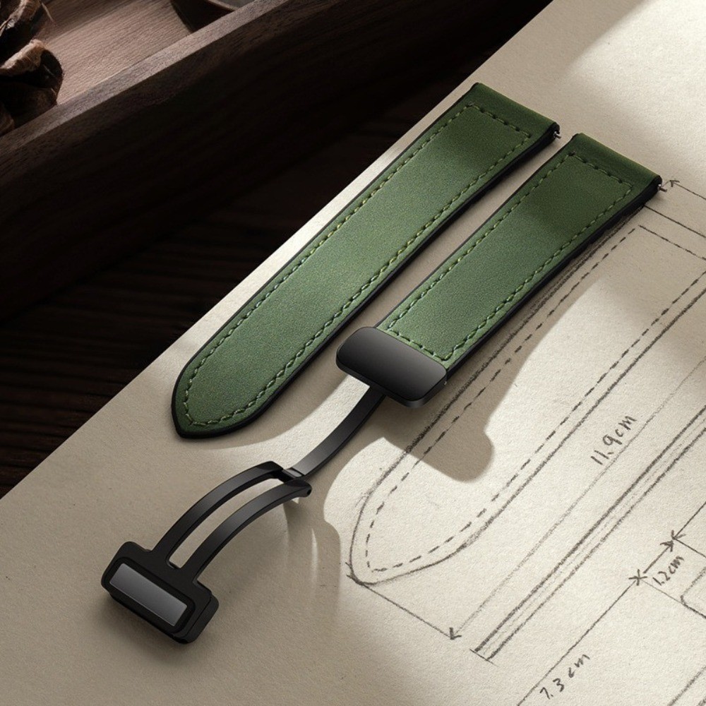 22 มม.สายหนังเปลี่ยนสร้อยข้อมือสําหรับ Redmi Watch 6/5/4 5Active Lite Xiaomi Watch S4 / S3 / 2 Pro / S1 Active / S1 Pro / Mi Watch Color Sport สายแม่เหล็ก - รูปที่ 7