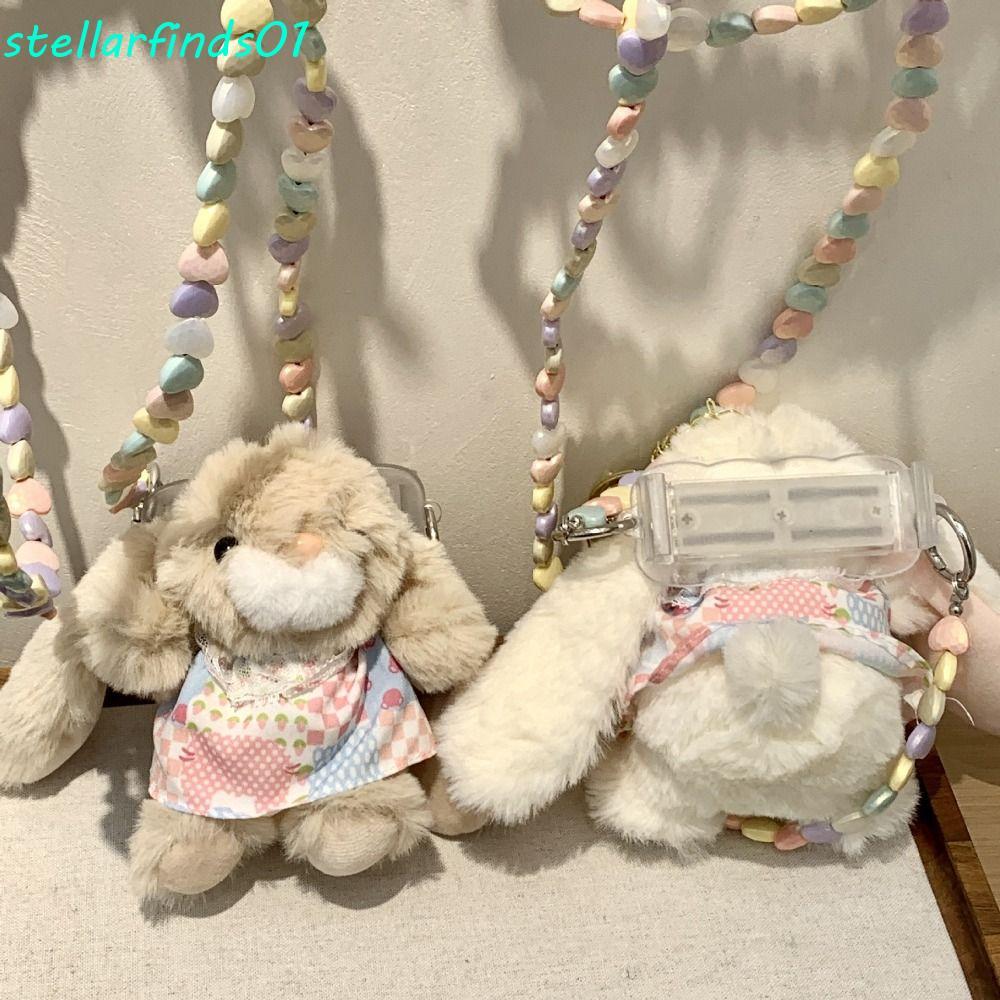 STELLARFIND Bunny Plush Phone Rope, Clip Function Soft Material Phone Back Clip, Trend Cute Design C