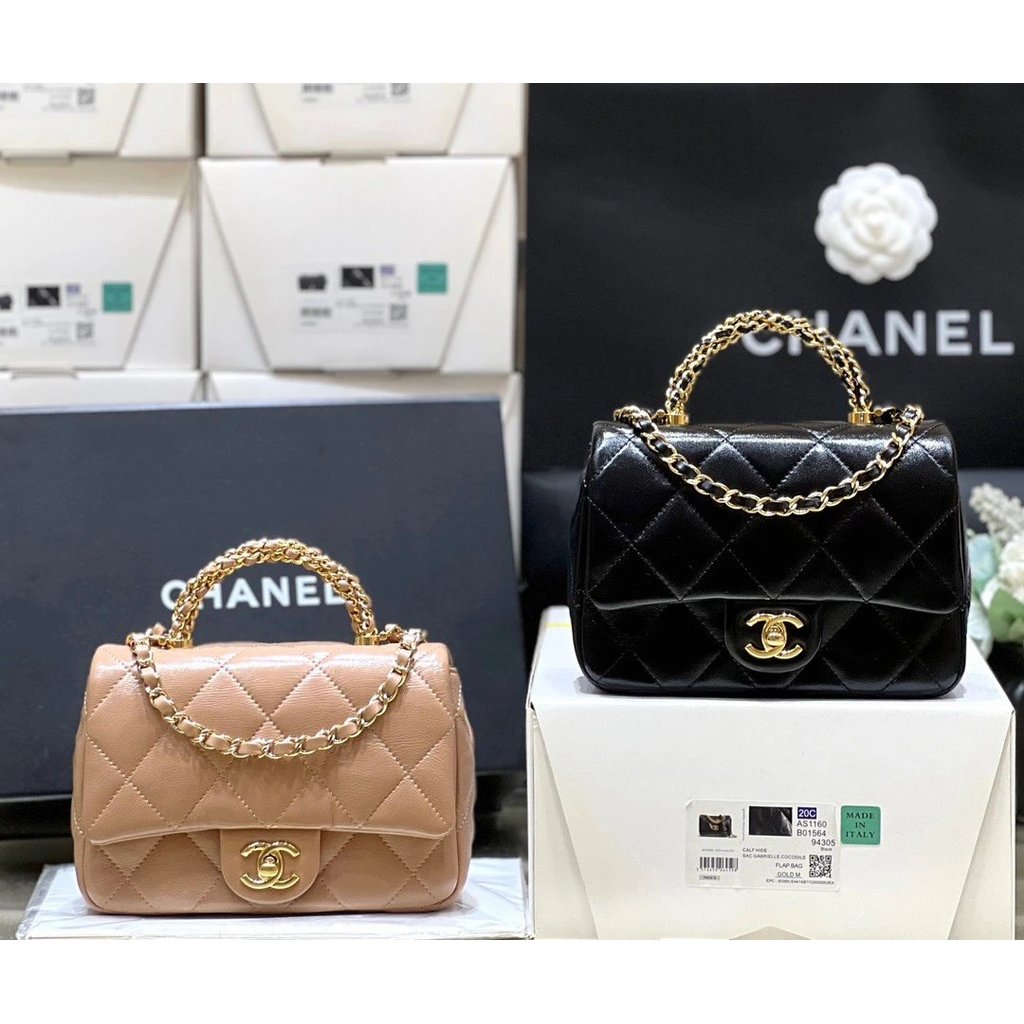 Chanel 24B กระเป๋าสะพายข้าง Season Series Z 48100 ออกแบบ.Handle Black Gold Square ทรงเหลี่ยม พิเศษสำ