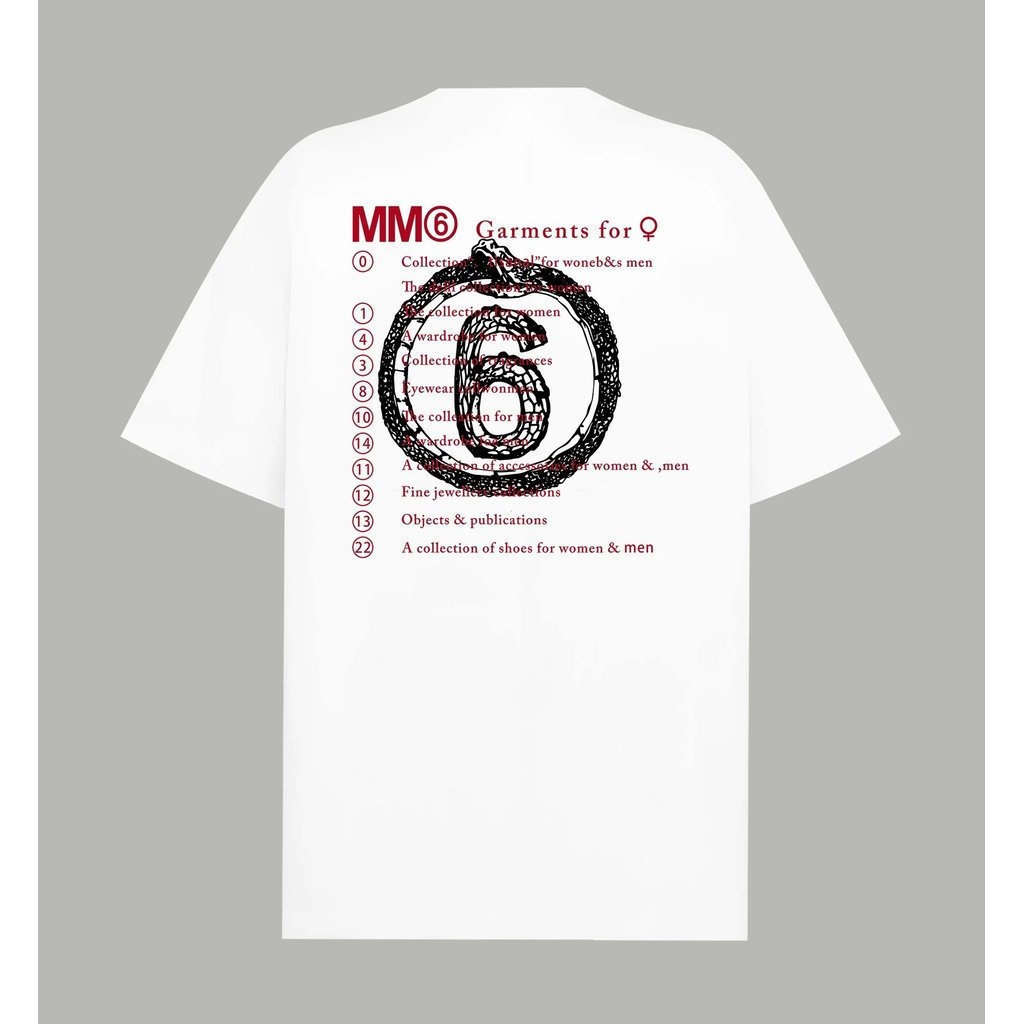 Maison Margiela/MM6/Maison Margiela/2026 ต้นฤดูใบไม้ผลิสไตล์ใหม่เสื้อยืดแขนสั้นผู้ชายผู้หญิงคู่สไตล์