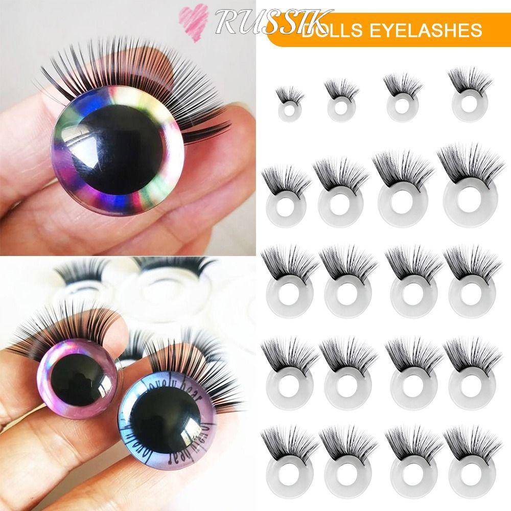 ROUSSIK ขนตาปลอม, 1 คู่ DIY ตุ๊กตาขนตา, Handmade สีดําทําซ่อมตุ๊กตาแต่งหน้าการปรับเปลี่ยนสําหรับ Bly