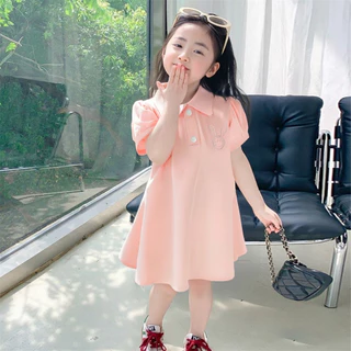 【สินค้าพร้อมส่ง】 ชุดเดรสเด็กผู้หญิงสไตล์เกาหลี เดรสแขนสั้นสำหรับเด็กผู้หญิง เดรสฤดูร้อนสำหรับเด็กวัยหัดเดิน 【GoodRich】