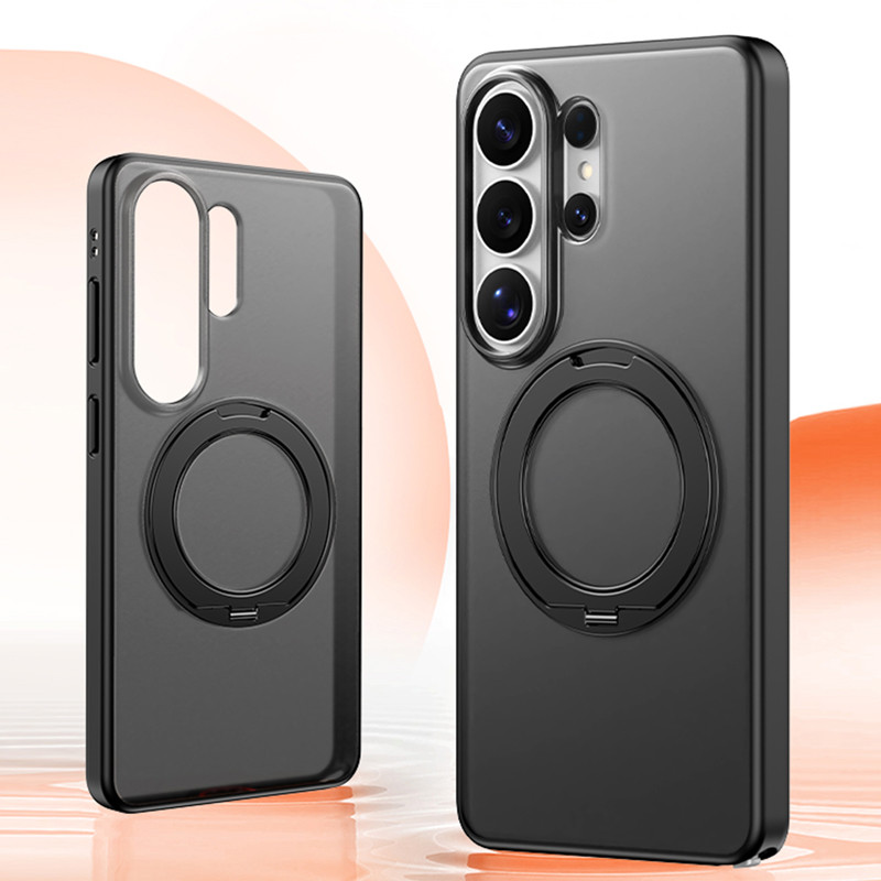 สําหรับ Samsung Galaxy S26 Ultra, S26 Edge, S25 S24 Ultra Case ELVEV Matte Hard PC หมุนขาตั้งฝาครอบโทรศัพท์