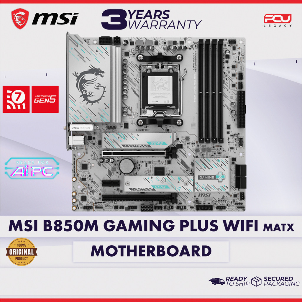 MSI B850M GAMING PLUS WIFI MATX AM5 MOTHERBOARD