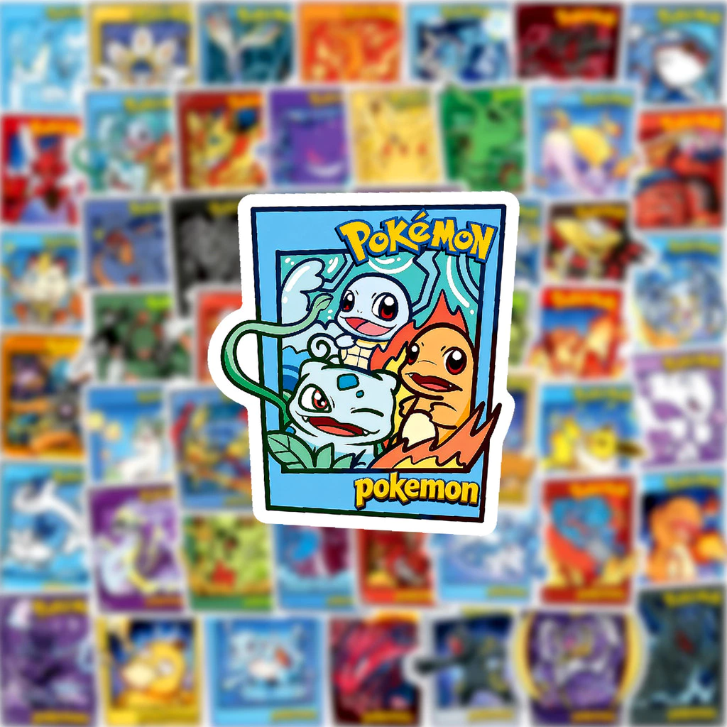 สติ๊กเกอร์สไตล์การ์ดโปเกมอนการ์ตูนน่ารัก 50 ชิ้น - สติ๊กเกอร์กันน้ําสําหรับงานฝีมือ Journal Decor & Doodle thumbnail 6