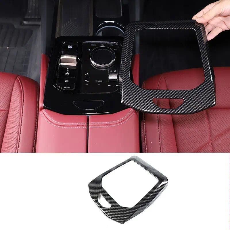 สําหรับ BMW 5 Series G60 2024 ABS คาร์บอนไฟเบอร์รถจัดแต่งทรงผมรถ center control กระปุกเกียร์ฝาครอบสต