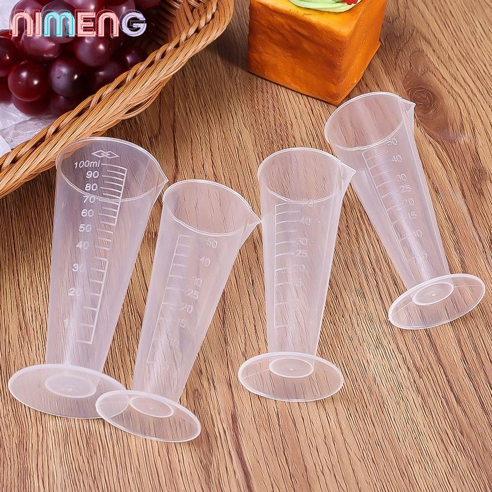 ถ้วยตวงเหลว NIMENG, ถ้วยลูกฟูกพลาสติกใส PP, ความจุขนาดใหญ่ 25/50/100/250/500ml อุปกรณ์ครัวเหยือกตวง
