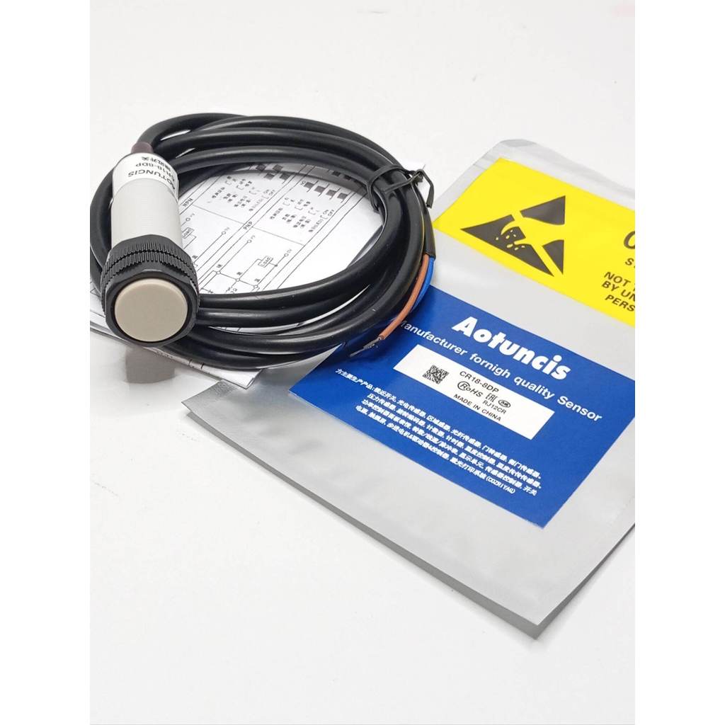 ส่งไว CR18-8DP ซึ่งเป็นอุปกรณ์ตรวจจับวัตถุแบบคาปาซิทีฟ (Capacitive Proximity Sensor) งานดี