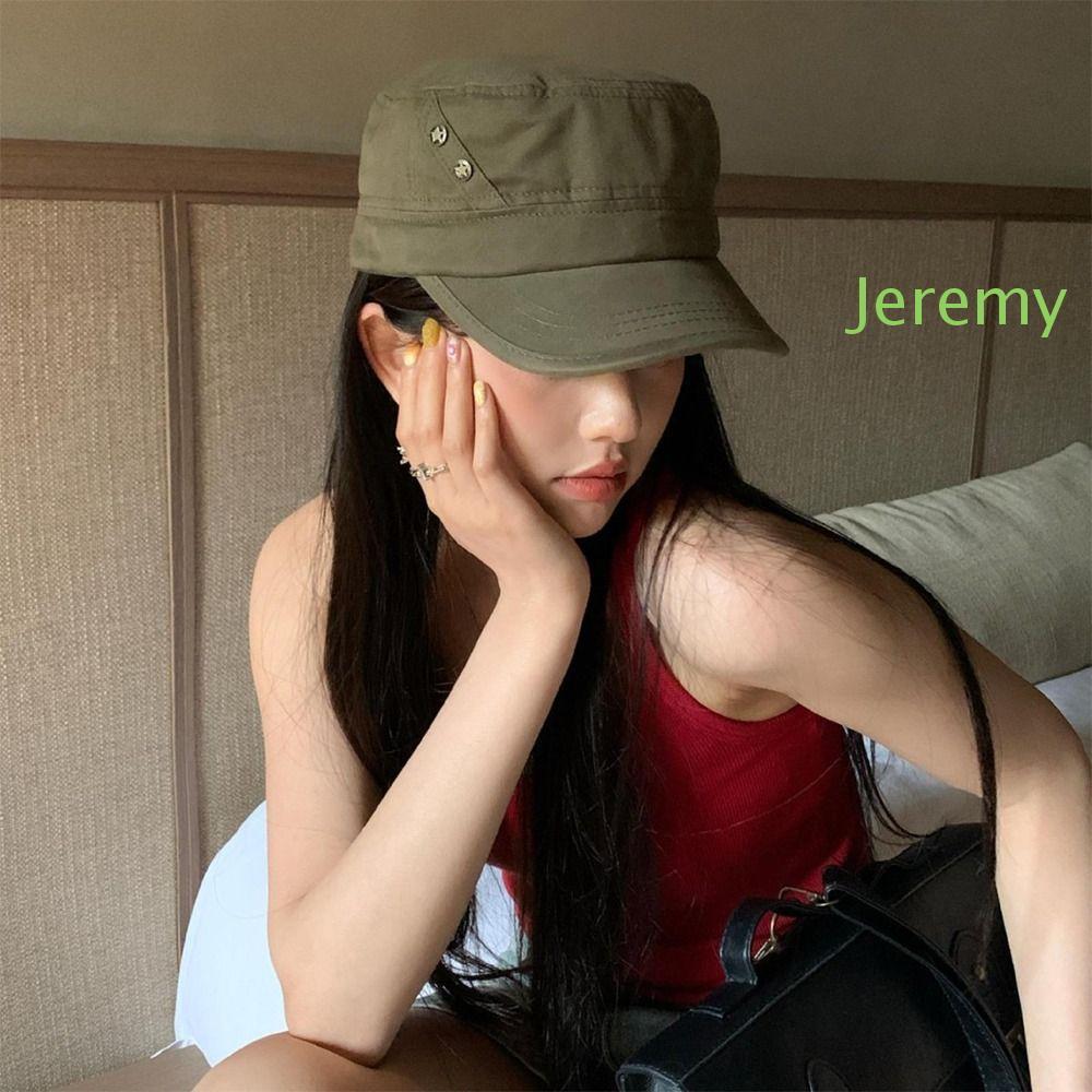 JEREMY1 Y2K หมวกแบน, เกาหลี Gothic Y2k Peaked หมวก, Casual Harajuku Subculture เดินป่าครีมกันแดดหมวก