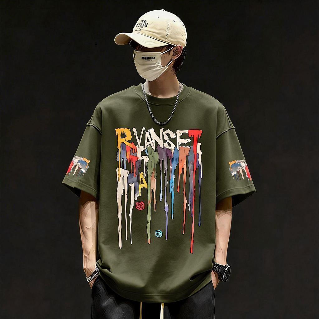 Top.basic🔥เสื้อยืดแฟชั่น Oversize ผ้าคอตตอน  ลาย“RVANSET” สไตล์ลำลอง คอกลม แขนสั้น ผ้านุ่มสบาย ไซส์ S-3XL